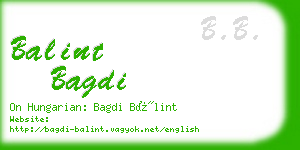 balint bagdi business card